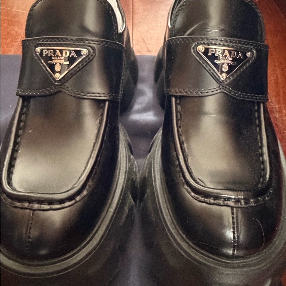 Prada Black Monolith Leather Loafers for Women, Never Worn - Picture 4 of 6
